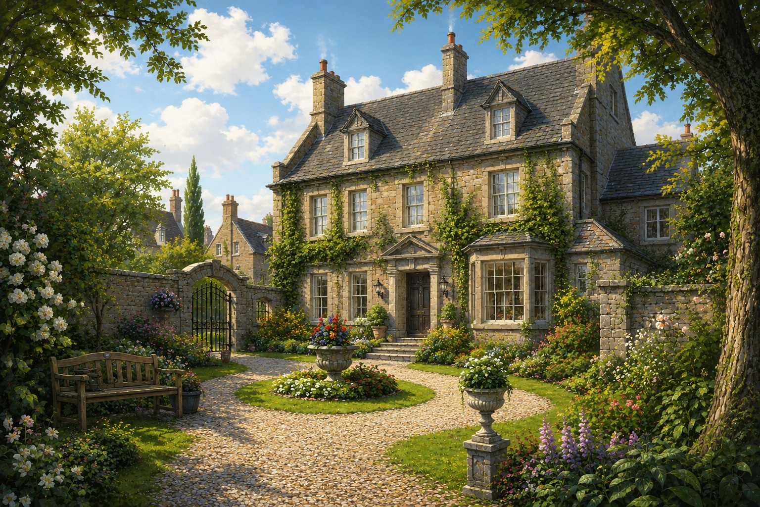 Una casa amplia y acogedora rodeada de jardines, hogar de Evasna y su familia.